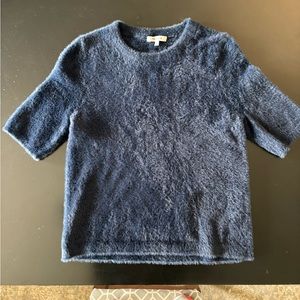 Madewell Garland Sweater Short Sleeve in Navy Size Medium